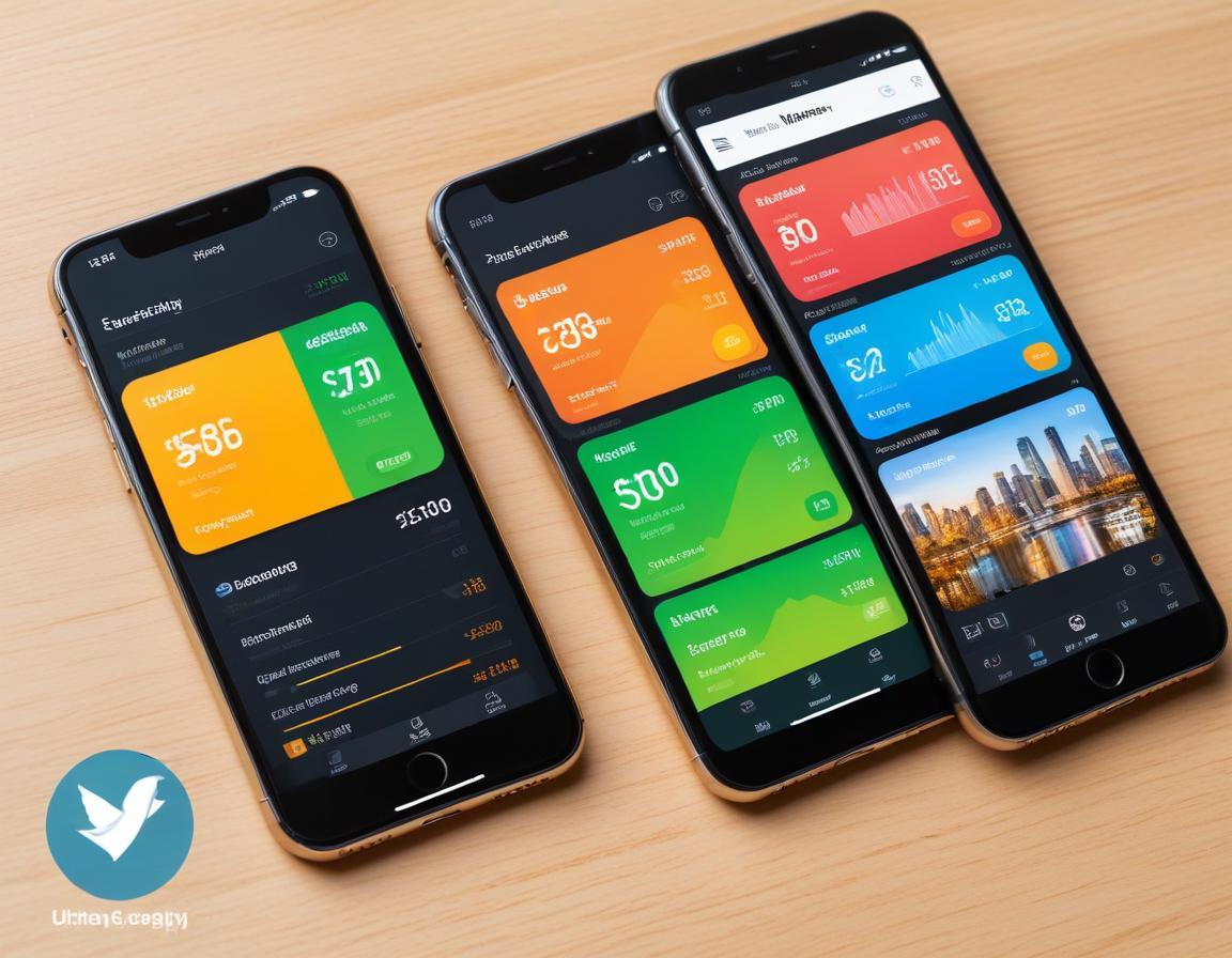 กล่องส่งของโลโก้ uc และแอปพลิเคชันจัดการการเงินแสดงข้อมูลอยู่บนหน้าจอมือถือ