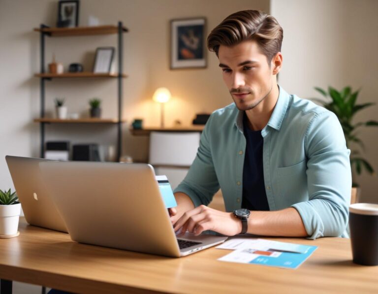 การแจ้งเตือนเงินคืนบนสมาร์ทโฟนขณะถือบัตรเครดิตในมือ