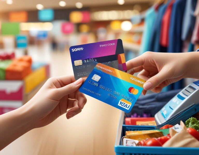 ข้อมูลเกี่ยวกับประเภทของบัตรเครดิตสำหรับการช้อปปิ้งในรูปแบบอินโฟกราฟิก