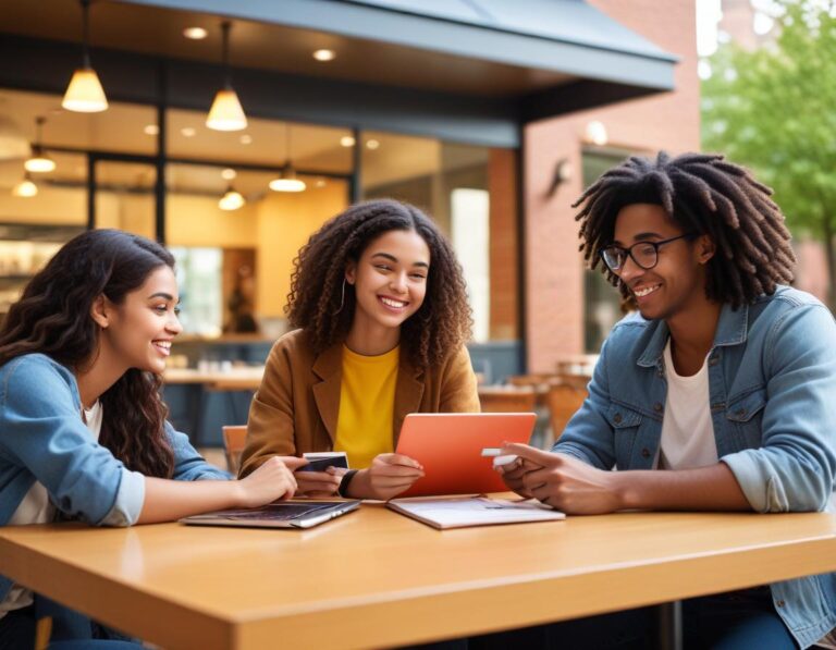 นักเรียนใช้บัตรเครดิต ดอกเบี้ยต่ำและเครื่องคิดเลขจัดการงบประมาณ.