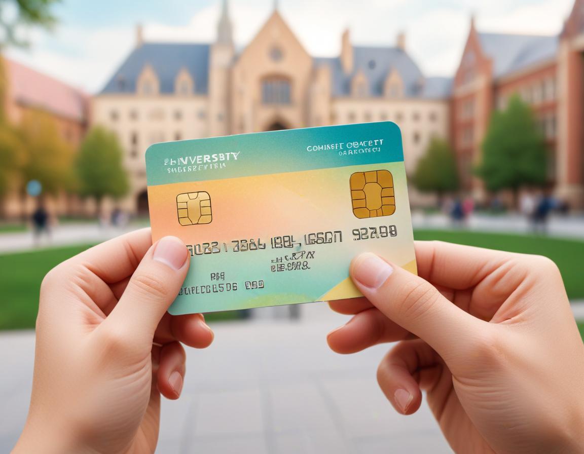 มือ กำลัง ถือ บัตรเครดิต สำหรับ นักศึกษา ใน มหาวิทยาลัย เพื่อ ความ สะดวก ทาง การ เงิน