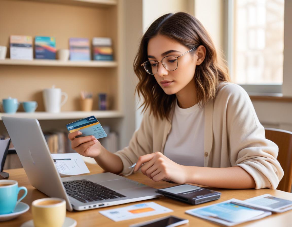 นักศึกษา ถือ บัตรเครดิต ใน มือ ใกล้ มหาวิทยาลัย เพื่อ ความสะดวก ทางการเงิน